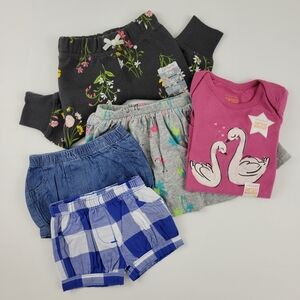Kids Clothing Bundle Of 5 Pants Skirt Two Short Bodysuit Newborn 3M-9M